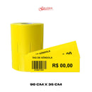 Etiqueta Amarela para Gôndola 90x35 c/ 30 MTS