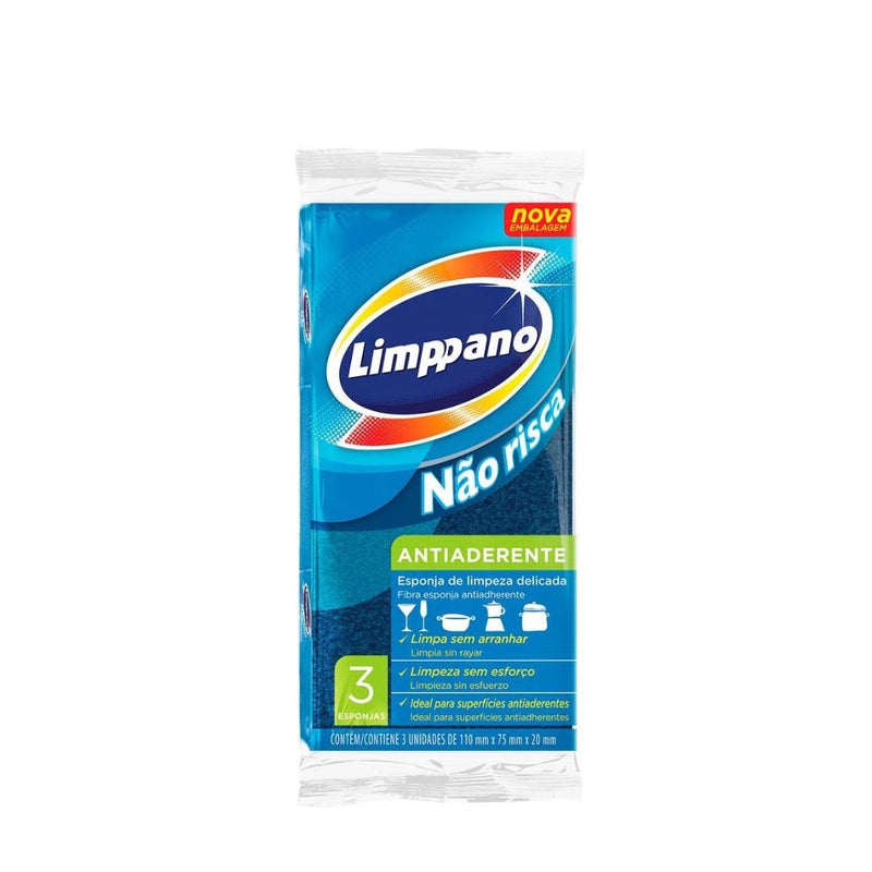 Esponja Azul Antiaderente (LIMPPANO) 3 ESPONJAS FD c/ 20 PCT