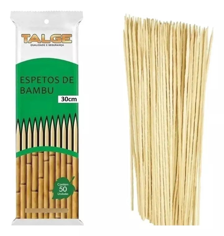 Espeto de Bambu TALGE 30cm c/ 10 PCT x 50 UND