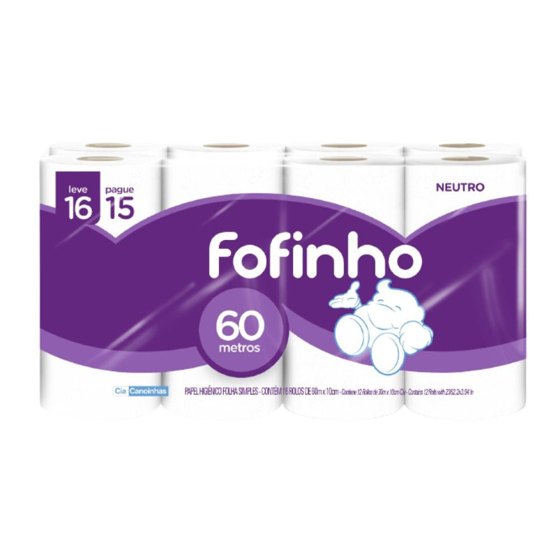 Papel Higiênico Fofinho F. Simples Neutro