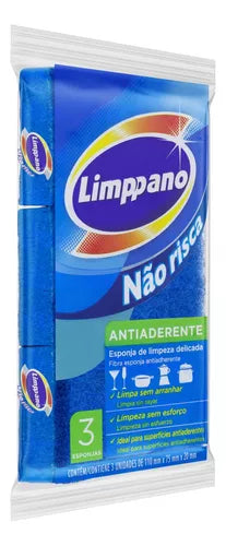 Esponja Azul Antiaderente (LIMPPANO) 3 ESPONJAS FD c/ 20 PCT