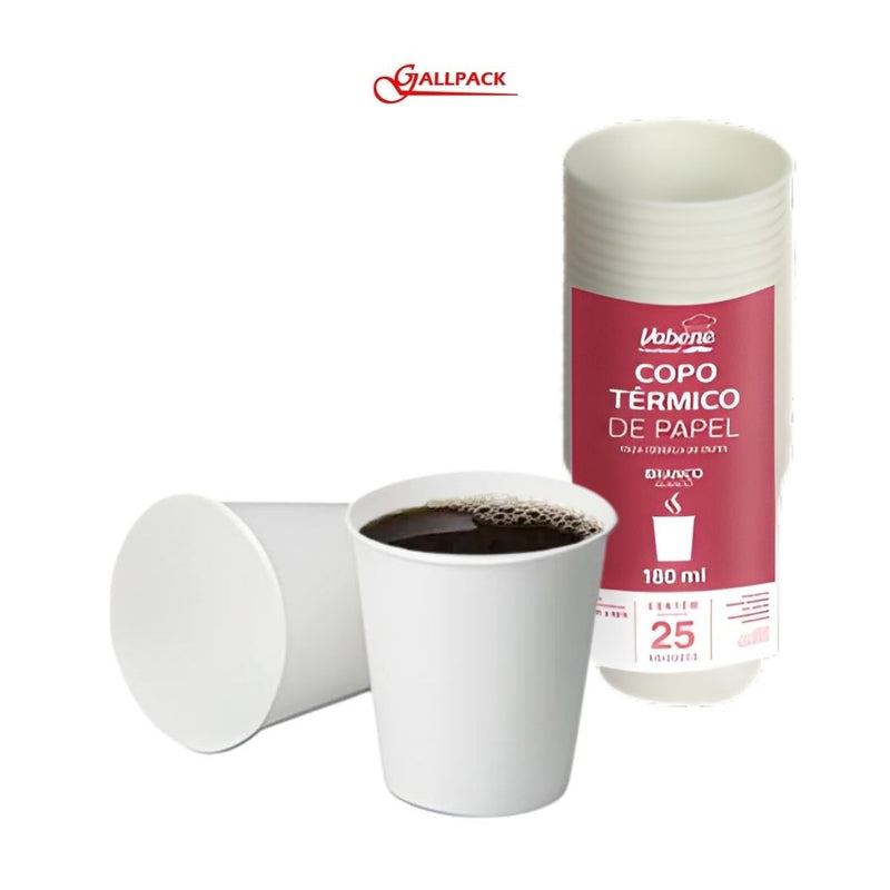 Copo (térmico) de Papel 180mL Branco - Vabene