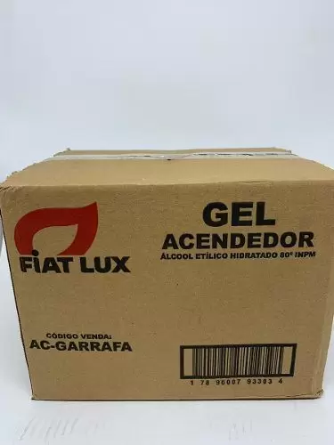 Acendedor de Churrasqueira Álcool Gel Garrafa 420G- CX C/ 12 Garrafas Fiat Lux              