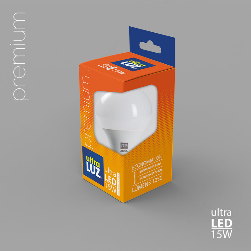 Lâmpada LED Bivolt 15W 6500K Base E27 - Ultra Luz