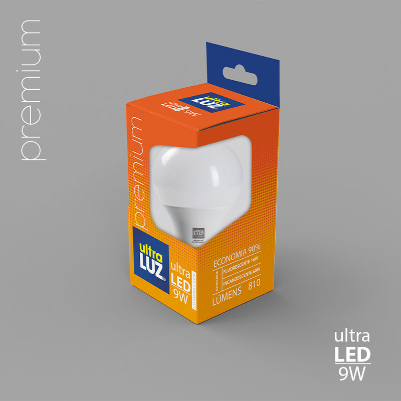 Lâmpada LED Bivolt 9W 6500K Base E27 - Ultra Luz