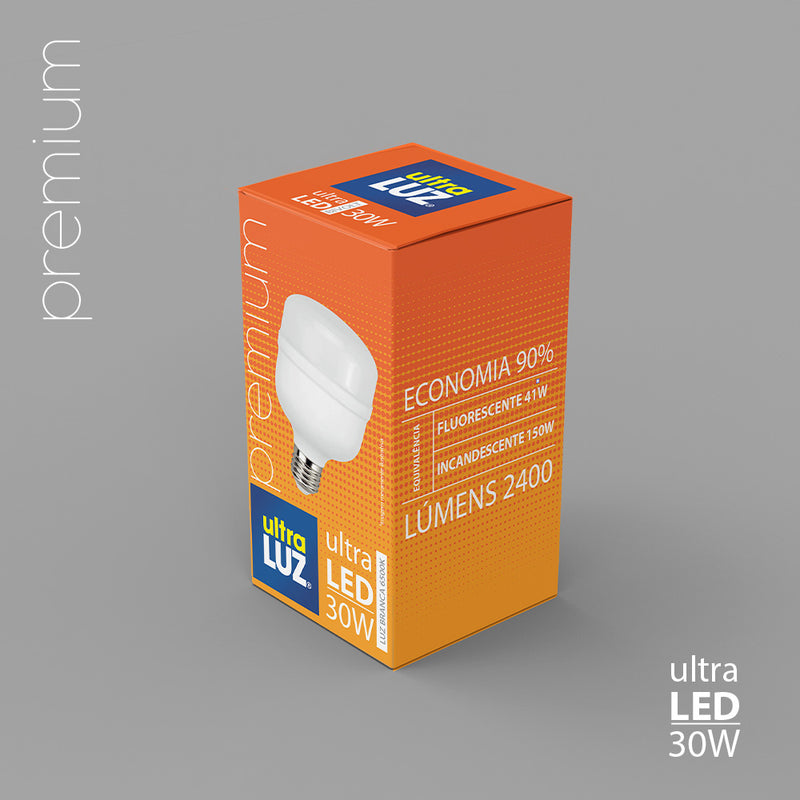 Lâmpada LED Bivolt 30W 6500K Base E27 - Ultra Luz