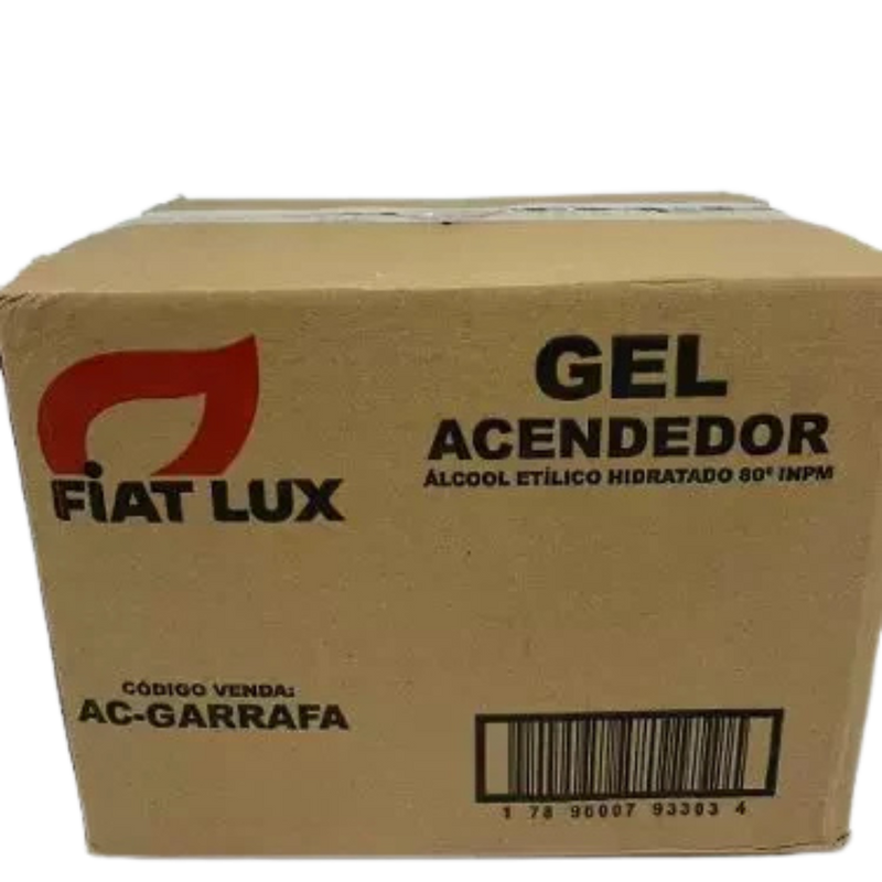 Acendedor de Churrasqueira Álcool Gel Garrafa 420G- CX C/ 12 Garrafas Fiat Lux              