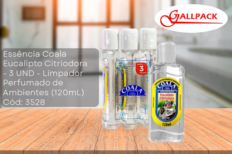 Essência de limpeza de ambientes Coala Eucalipto Citriodora 120mL - 3UND