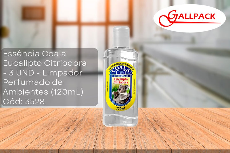 Essência de limpeza de ambientes Coala Eucalipto Citriodora 120mL - 3UND