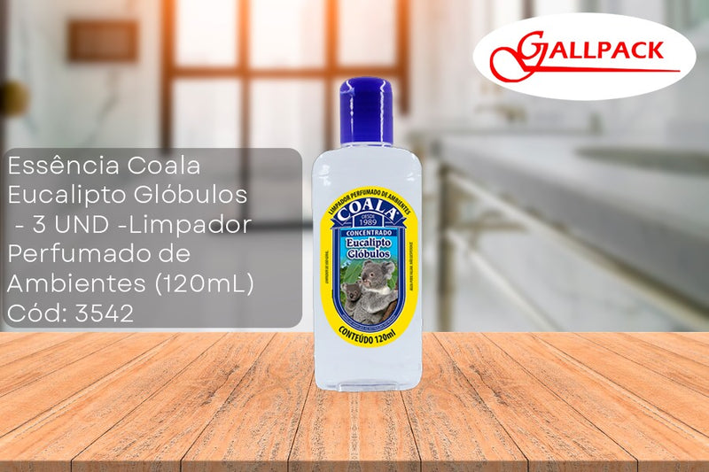 Essência de limpeza de ambientes Coala Eucalipto Glóbulos 120mL - 3UND