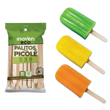 Palito de Picolé 10Cm Inoven - 4PCT c/50 UN