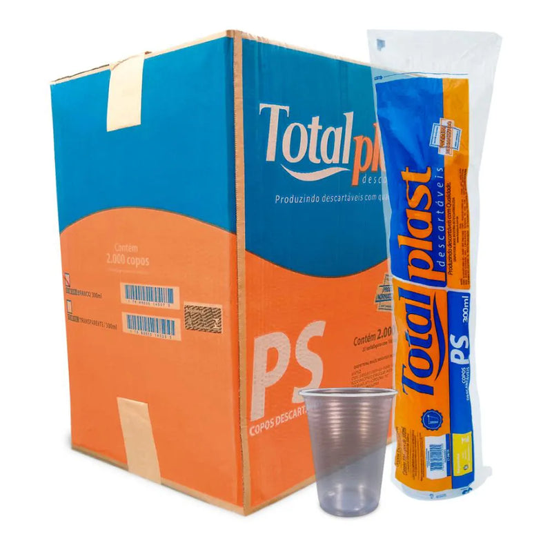Copo transparente (TOTAL PLAST) 300ML