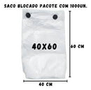 SACO BLOCADO REFORÇADO 40X60X2,7 - 4,600KG C/800UND