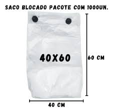 SACO BLOCADO REFORÇADO 40X60X2,7 - 4,600KG C/800UND