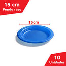PRATO PR-15 FESTINHA 15CM AZUL PCT C/ 10 UND- COPOSUL- FD C/ 10 UND