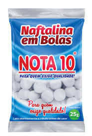 NAFTALINA EM BOLAS CARTELA C/12 UND 25G - NOTA 10