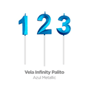 VELA INFINITY PALITO METALIZADO AZUL 1X4 BRILHO FESTA