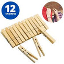 PRENDEDOR DE ROUPA MADEIRA C/12 UND (FARDO C/ 50 PCT) - HOLZ