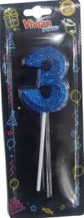 VELA INFINITY PALITO METALIZADO AZUL 1X4 BRILHO FESTA