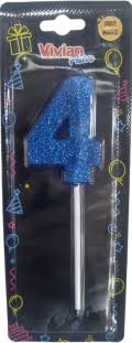 VELA INFINITY PALITO METALIZADO AZUL 1X4 BRILHO FESTA