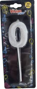 VELA INFINITY PALITO METALIZADO PRATA 1X4 BRILHO FESTA