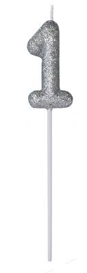 VELA INFINITY PALITO METALIZADO PRATA 1X4 BRILHO FESTA