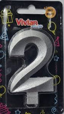 VELA INFINITY PALITO METALIZADO PRATA 1X4 BRILHO FESTA