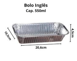 Forma bolo inglês marmitinha 550mL C/100 UND - 206X105X45MM - MELLO