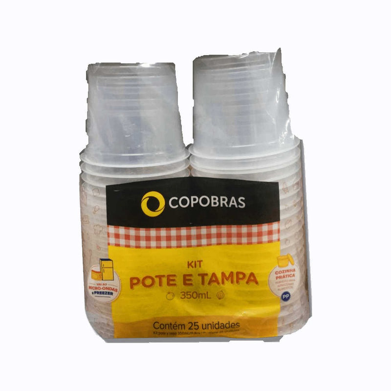 Kit Pote e Tampa 350mL Copobras - Cx c/ 18x25 UND