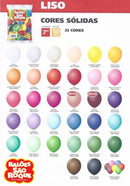 Balão São Roque N7 Liso Sortido Cores Sólidas