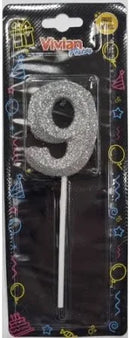 VELA INFINITY PALITO METALIZADO PRATA 1X4 BRILHO FESTA