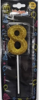 VELA INFINITY PALITO METALIZADO DOURADO 1X4 BRILHO FESTA