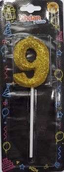 VELA INFINITY PALITO METALIZADO DOURADO 1X4 BRILHO FESTA