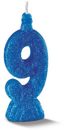 Vela Super Número 0~9 (Brilho Festa) 1x4 - Rosa/Azul/Branco - FD c/ 4
