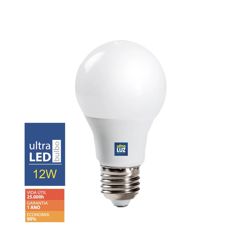 Lâmpada LED Bivolt 12W 6500K Base E27 - Ultra Luz