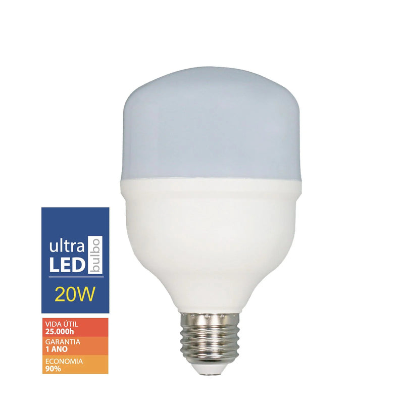 Lâmpada LED Bivolt 20W 6500K Base E27 - Ultra Luz