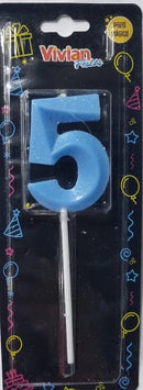 VELA INFINITY PALITO METALIZADO AZUL 1X4 BRILHO FESTA