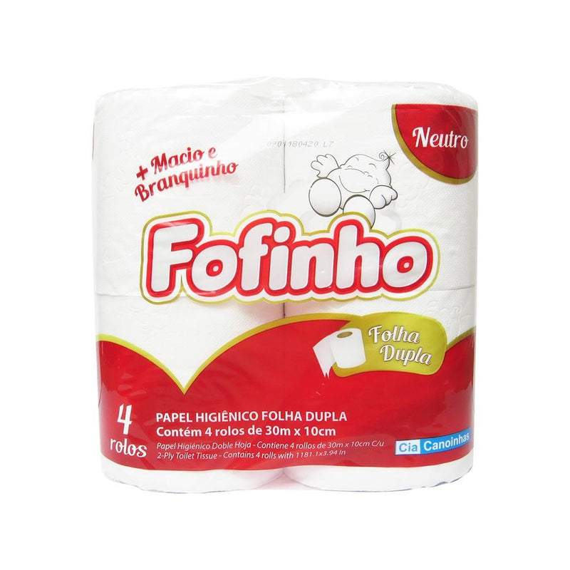 Papel Higiênico Fofinho Folha Dupla Rolos 30M (Vermelho)